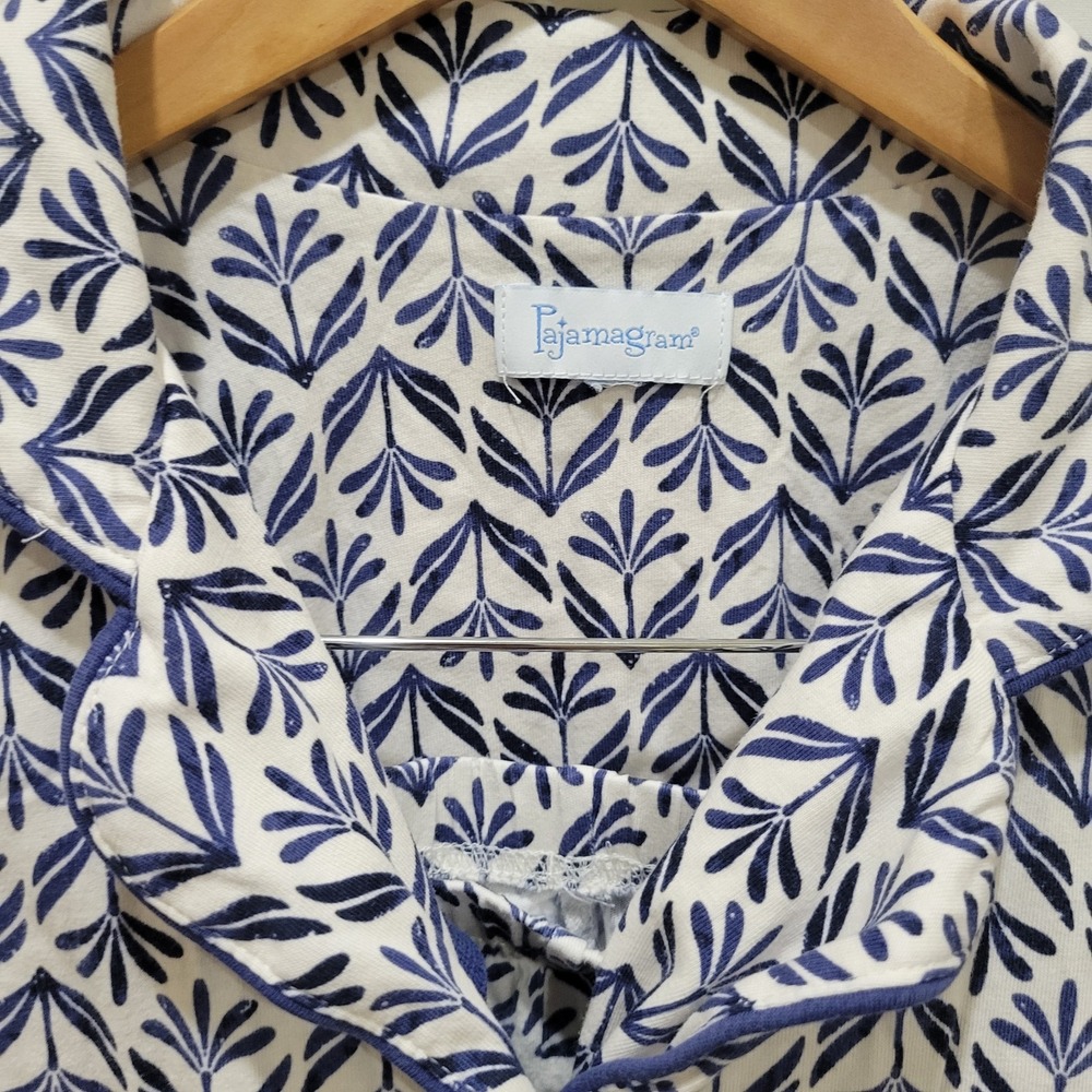 Pajamagram "Blue Block" Print Pajama Set PJs Button Front Long Sleeves Sz XL - Picture 4 of 5
